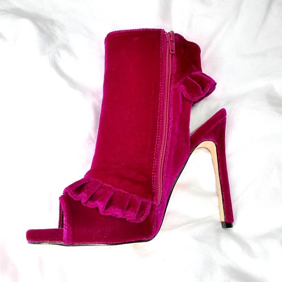 JustFab Magenta Open Toe Bootie-8.5 - Picture 3 of 3